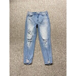 13/30 Kancan High Rise Crop Skinny Distressed Light Wash